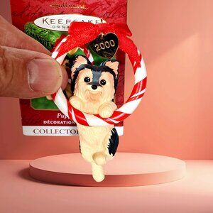 2000 Hallmark Puppy Love Christmas Ornament Yorkshire Limited Edition